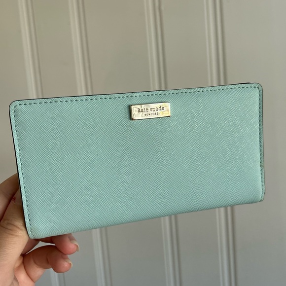 kate spade Handbags - Kate Spade Staci Saffiano Leather Light Blue Bifold Wallet